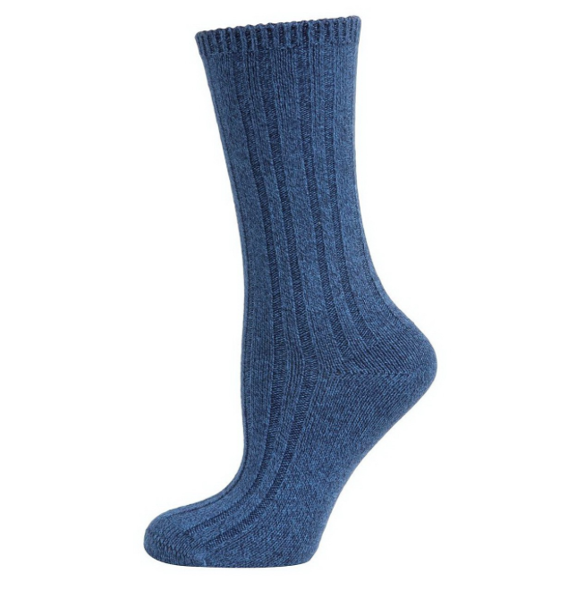 Warme dikke bamboe sokken 2 paar - blauw